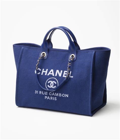 chanel canvas bag blue|large zipped shopping bag chanel.